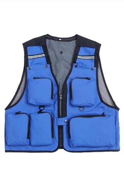 SKV011 custom zipper vest jacket design outdoor fishing vest director outdoor vest photographer vest jacket vest jacket center back view